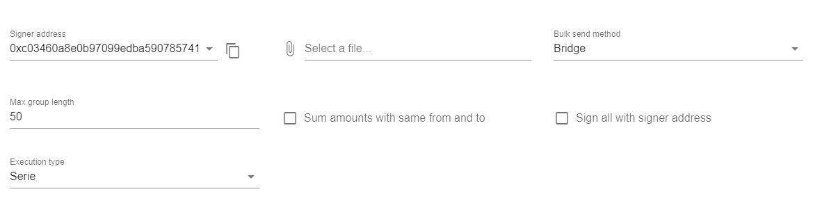 Bridge Protocol bulk send