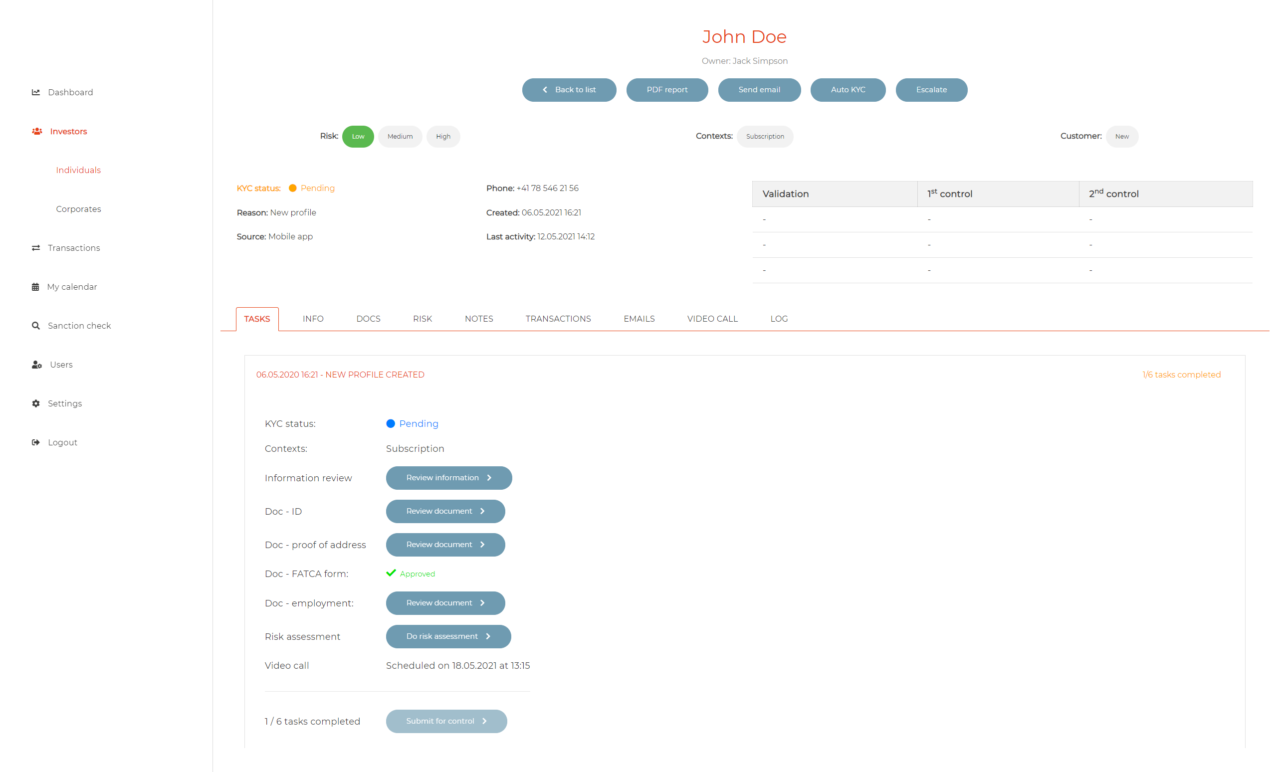 Mt Pelerin fund management dashboard screenshot