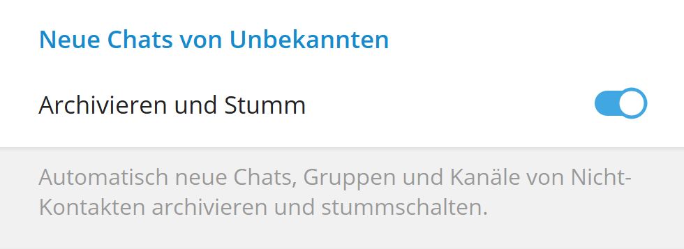 Telegram - Archivieren und Stumm Telegram - Archivieren und Stumm