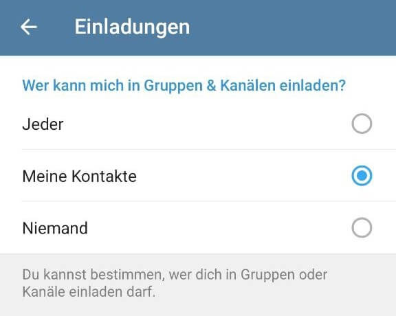 Telegram - Einladungen Telegram - Einladungen