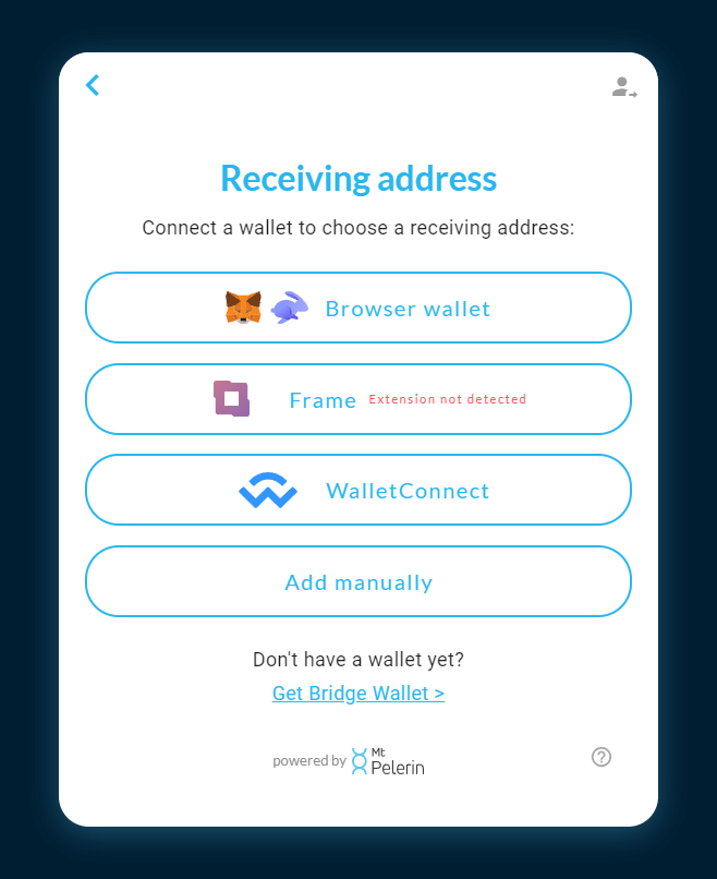 Mt Pelerin widget address validation