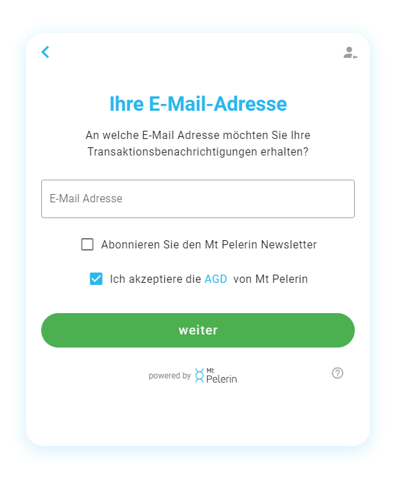 Mt Pelerin USDC kaufen Widget Screenshot 8